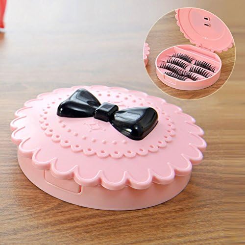 Acrylic Flower Eyelash Storage Box Makeup Cosmetic Mirror Case Organizer