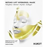NUKIT RETINO LIFT HYDROGEL MASK, V-Shape Contouring & Sculpting Face Mask with Collagen & 7 Peptides, Cooling Hydration for Jawline & Chin Support (4 Masks + Band)