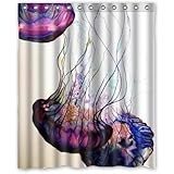 Hot Sale Shop Custom Waterproof Polyester Bathroom Fabric Shower Curtain decor 60" x 72" Beautiful Jellyfish Print