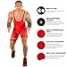 Elite Sports Men's Wrestling Singlets, Standard Singlet for Men Wrestling Uniform (Red, Small)
