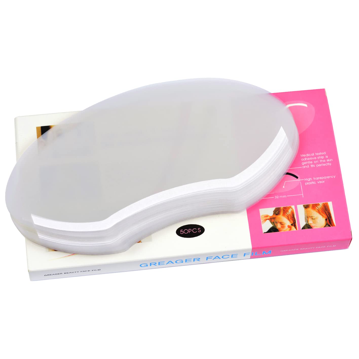 YTBYT 50 Pcs Disposable Shower Face Shields Visors Plastic Eye Protector Transparent Face Shield for Permanent Makeup Cataract Surgery Eyebrow Microblading Eyelash Extensions Salon Supplies