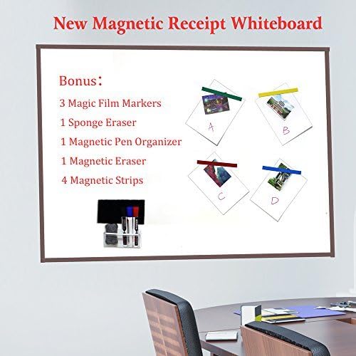 Jumbo Dry Erase Magnet Receiptive Flexible Whiteboard Wall Sheets for Writing or Drawing at Office,Home,Classroom,Kindergarten with Eraser and Pen Organizer,48 X 36 Inch
