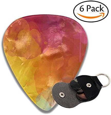 Diswpi Plectrum Celluloid Guitar Picks Colorful Watercolor Painting 351 Shape 0.46 Mm 0.71 Mm 0.96 Mm Light/Thin Medium Heavy For Electric Guitar Acoustic Guitar Mandolin Bass 6 Pack