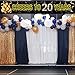 Large Cheers to 20 Years Banner, Black Gold 20 Anniversary Party Sign, 20th Happy Birthday Banner(9.8feet X 1.6feet)