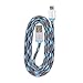 360 Electrical 360401 QuickCharge Braided Micro USB Cable, 3'/0.9m, Blue