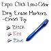 EXPO 1741919 Click Low-Odor Dry Erase Retractable Markers, Chisel Tip, Assorted Colors, 3-Count