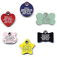 LuckyPet Durable Plastic Pet ID Tag, Outlasts Aluminum Tags for The Same Price, Custom Engraved, Small Pink Heart