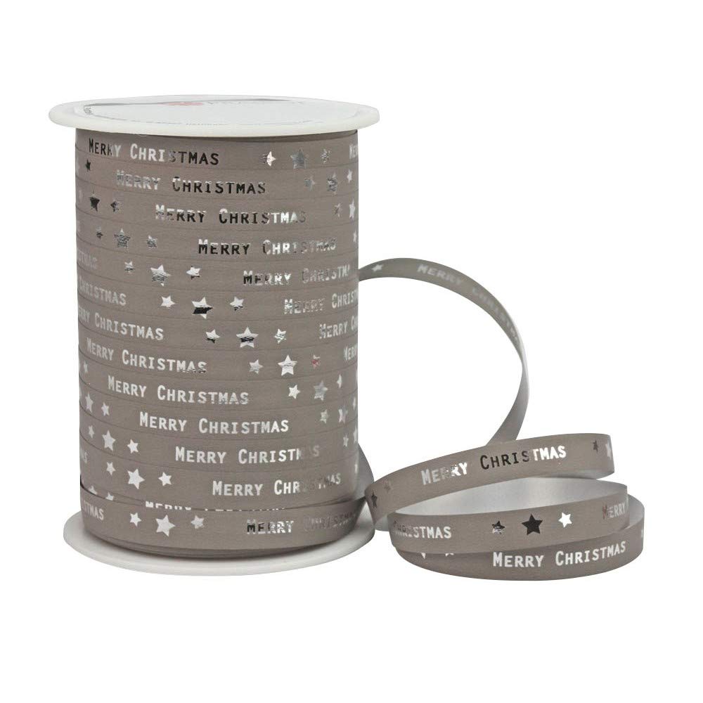 Präsent - Merry Christmas Curling Ribbon Sandstone 10 mm Width, 100 m Length