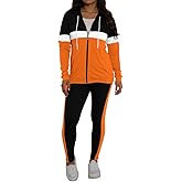 Nimsruc Two Piece Outfits For Women Long Sleeve Lounge Sets Zip Up Tracksuits Jogger Pants Set