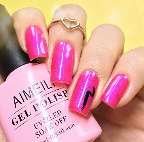 AIMEILI Red Gel Nail Polish Shimmer Soak Off UV LED Gel Varnish - Tutti Fruiti (002) 10ml, GP002, 10 ml (Pack of 1) - Image 3