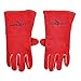 WeldForce TIG/MIG Welding Gloves Woven Fleece Lining, Red, One size