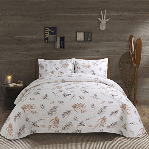 Hilin Fashion Microfiber Reversible Printing Quilt set Twin size with Shams,as Bedspread,Coverlet or Bed Cover-Soft, Ocean Multi (CORALLO TORTORA, Twin)
