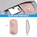 Rechargeable Wireless Mouse, 2.4G Slim Mute Silent Click Noiseless Optical Mouse with USB Receiver (Stored at Bottom of The Mouse) Compatible with Notebook, PC, Laptop, Computer, MacBook (Rose Gold)