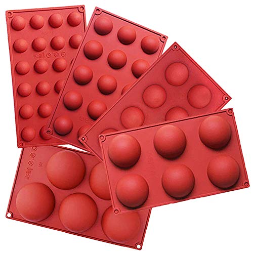 5Pack Sphere Silicone Molds,Ausplua Silicon Dome mold semi sphere