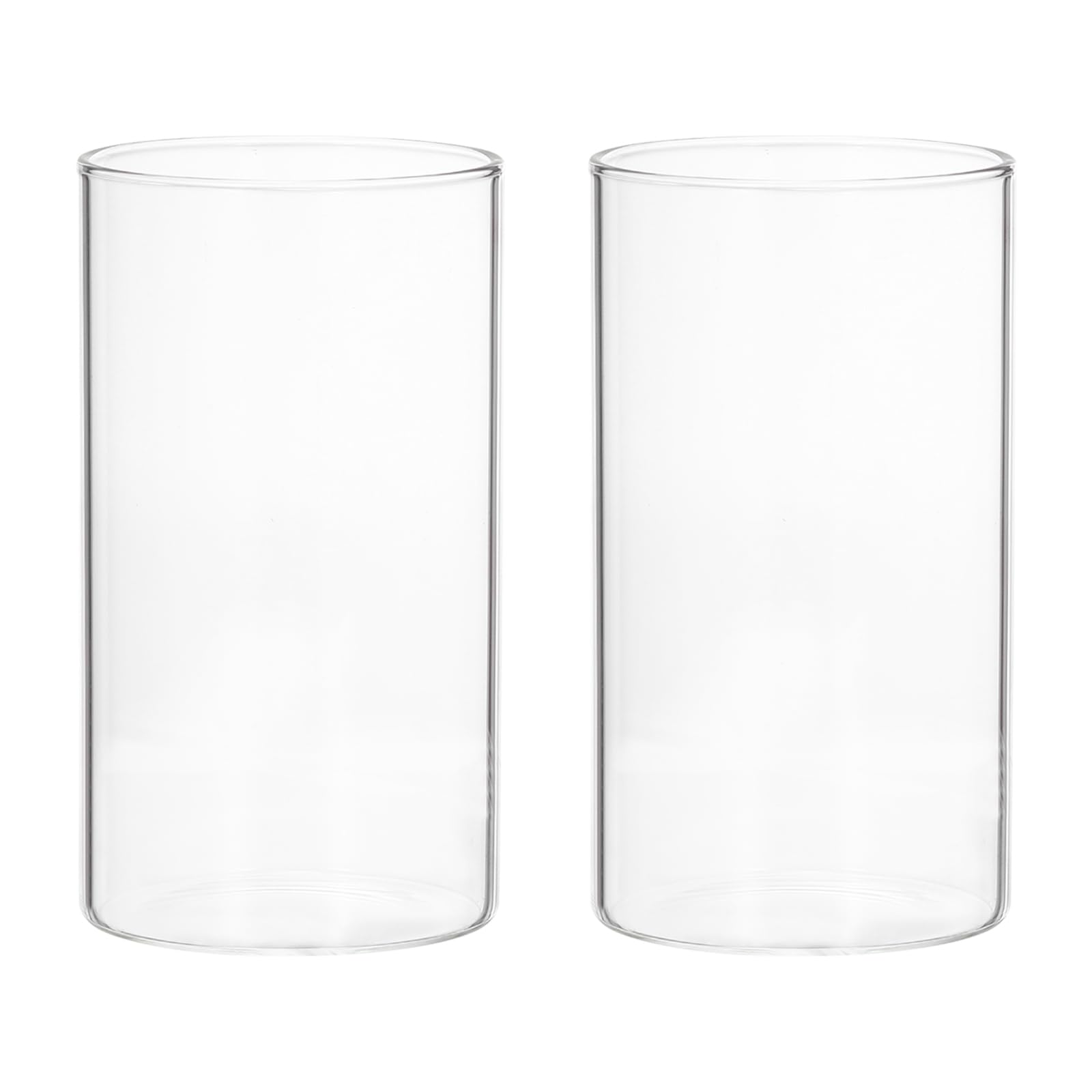 PATIKIL Glass Cylinder Vase, 2 Pcs 3.1" Tall and 2.6" Dia Flower Vase Floating Candle Holder Vase for Home Decor Wedding Centerpieces(7oz)