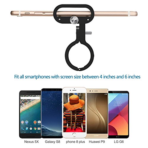 VOGEK Bike Phone Holder, Anti Shake and Stable Aluminum Bike Mount Cell Phone Holders for Bicycle Motorcycle Handlebar for iPhone X, iPhone 8/8 Plus, Samsung Galaxy S7/S7 Edge (Black)