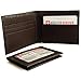 Alpine Swiss Mens Leather Wallet 2-In-1 Bifold Flip up Removable Card Case Dark Brown