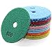 Easy Light 4 Inch Diamond Dry Polishing Pads for Sanding Marble Granite Stone (Pack of 7, Grit 50-3000)