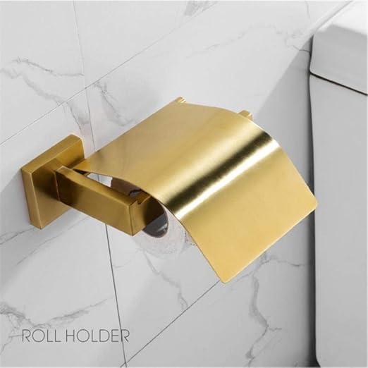 Juego de accesorios de baño de oro Soporte de papel higiénico de acero