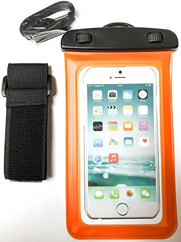 YogaCase Dry Bag Universal Waterproof Case, Pouch Works with Apple iPhone 7, 7 Plus, 6S, 6,6S Plus, 5S, 5c Samsung Galaxy S7, S6 Note 5 4, HTC LG Sony Nokia Motorola Cellphone (Orange)