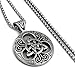 ELFASIO Celtic knot Magic Both Sided Pendant Necklace Men's Stainless Steel Box Chain Jewelry (30inch)