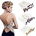 20pcs Rhinestone Rose Flower Hair Bobby Pin Crystal Bride Wedding Metal Hair Clip Decoration U Shape Jewelry Headpiece Accessories, Black
