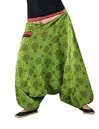 Virblatt Drop Crotch Pants Pantalones estampados de harén para damaes y hombres (SL)