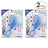 PRO-SYS® Baby Toothbrush/Teether (Colorful Blue 2-Pack) – BPA Free -Made of 100% FDA Approved Food Grade Silicone. (Ages 4 Months and Up)