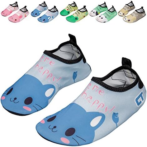 JIANJIANJIAO Girls/Boys Lightweight Water Shoes Soft Barefoot Shoes Quick-Dry Aqua Socks For Toddler Little Kid And Big Kid,Blue,34/35 EU,1-2.5 M US Little Kid