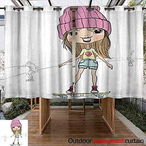Outdoor Curtains for Patio Sheer Vector Fashion Hipster Baby