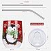 Christmas Gifts Wine Tumbler, 12 oz Staineless Vaccum Insulated Wine Glasses with Lid and 4 Pcs Reusable Straws Simple Modern Travel Cup for Coffee, Juices, Beer,Funny Thanksgiving Birthday Christma