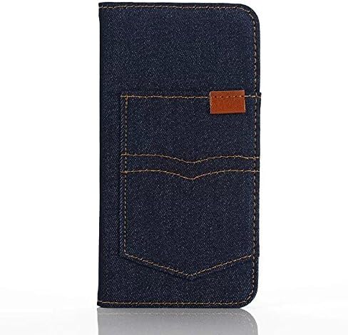 MAKEIT for Samsung Galaxy S7 Leather + Cowboy pattern Wallet Flip Case Cover Pouch (2-Dark blue)