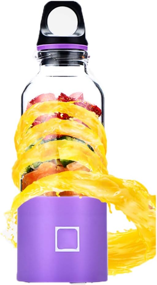 Little Portable Blender Mini Smoothie Maker 380Ml Electric Juicer Cup with 4 Stainless Steel Blades USB Rechargeable Juicer Mixer Fruit Baby Food Blender for Home Office Sports,C