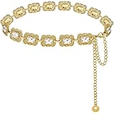 Eksesriy Rhinestone Chain Belt for Women Vintage Waist Belt for Dress