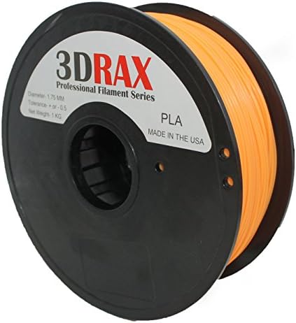 3DRAX 3D Orange Tangerine PLA (Plus) PRINTER FILAMENT-1KG (2 lb) 1.75 mm +/- 0.05 mm Accuracy- 2.2 lb Spool-ORANGE TANGERINE PLA