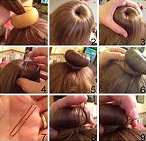 Freedi Hair Bun Donut Maker Ring 3 Pcs Brown Small Medium Large