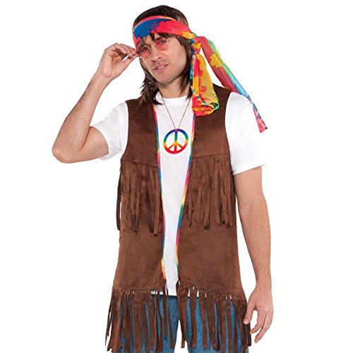 Long Hippie Vest Costume - Standard - Chest Size 42