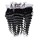 Beata Hair Full Lace Frontal Closure 13x4 Inch Deep Wave with Baby Hair Lightly Bleached Knots (16inch)