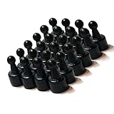 24 Count Magnetic Push Pins - Single Color Pack - Small Size Neodymium Magnets - Perfect for Magnetic Dry Erase Boards, White Boards, Message Boards, and Bulletin Boards (Black)