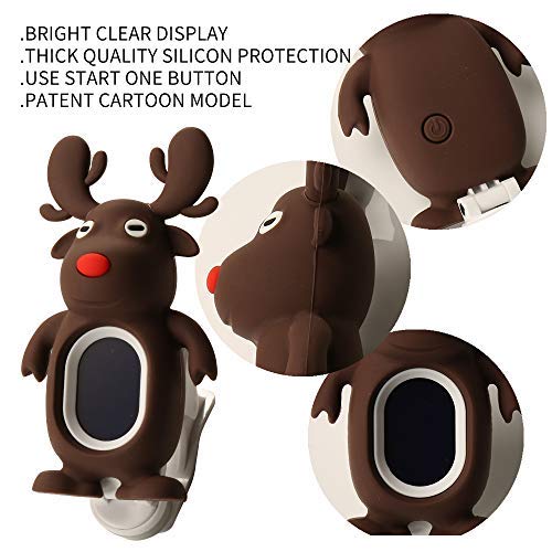 SWIFF Guitar Tuner Clip-On with Sensitive Tuning Bright Clear LCD Display for All String Instruments Bass, Ukulele, Violin Accessories(Reindeer Brown)