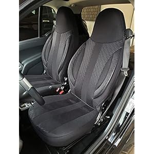 BREMER SITZBEZÜGE Autostoelhoezen voor de auto, compatibel met Smart fortwo 451, bestuurder en passagiers vanaf 2007…