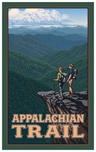 Art of Place Appalachian Trail Hikers Giclee Art Print Poster from Travel Artwork by Artist Paul Leighton 12" x 18"
