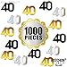 40th Birthday Decorations For Men - 40 Year Old Confetti 1000 Pcs | Black, Gold, White Number 40 Confetti | 40 Year Old Birthday Party Decorations | 40th Birthday Table Decorations | 40 Birthday Decor