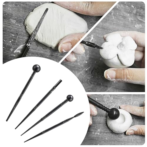 EIGTWEN 100ml Air Dry Clay Glaze and 29pcs Clay Tools Kit, Gloss Airdry Varnish Protects Pottery from Surface Wear, Pottery Tools Can be Used for Stippling, Carving, Molding(Gloss)