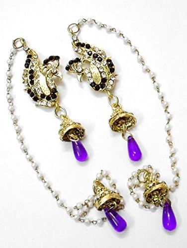 Fashion Trendy Imitation Peacock Kashmiri (Dangle) Earrings For Women / AZINCE015(Purple)