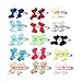 HBY 30 pcs: Boutique Baby Girls Toddler Hair Bow Snap Alligator Clips, Barrettes with silver base