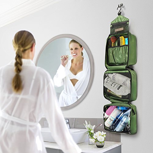 Travel Toiletry Bag for Men - Hanging Toiletry Bag with 4 Compartments, Portable and Waterproof Compact travel Bathroom Organizer,Ideal for Travel or Daily Life (Olive Green) 6 Travel Toiletry Bag for Men - Hanging Toiletry Bag with 4 Compartments, Portable and Waterproof Compact travel Bathroom Organizer,Ideal for Travel or Daily Life (Olive Green)