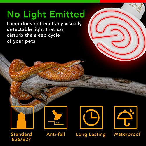 iLOVE Ceramic Heat Emitter 150W 2 Pack, Reptile Heat Lamp Bulbs for Lizard Turtle Snake Amphibian Pet, No Light Emitted Brooder Coop Heater