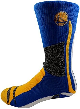 Golden State Warriors Royal Yellow White Crew Socks (Medium &amp; Large Available) (Large 10-13)