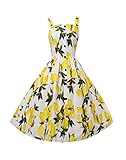 LUOUSE Women Vintage Floral Strappy Rockabilly Cocktail Swing Tea Dresses